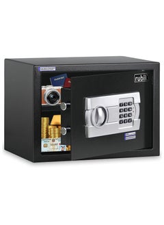 Rubik A4 Document Size Safe Box for Home Office with Key and Pin Code Keypad for Cash Documents Jewelry Passports (25x35x25cm) Black  - Image 2