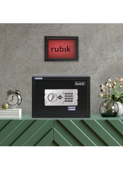 Rubik A4 Document Size Safe Box for Home Office with Key and Pin Code Keypad for Cash Documents Jewelry Passports (25x35x25cm) Black  - Image 5