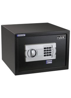 Rubik A4 Document Size Safe Box for Home Office with Key and Pin Code Keypad for Cash Documents Jewelry Passports (25x35x25cm) Black  - Image 1