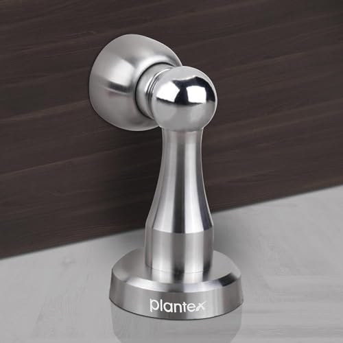 Plantex Stainless Steel 360 Degree 4 inch Door Magnetic Stopper for Home/Wall and Floor Mounted Soft-Catcher to Hold Wooden/Glass/PVC Door Stops - Pack of 2 (Matt Finish) - Image 2