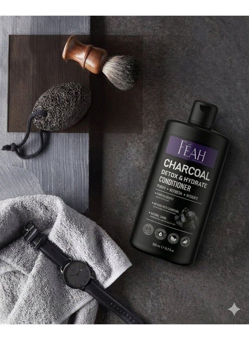 Feah Charcoal Detox & Hydrate Conditioner 500ML - Deep Nourishing & Revitalizing Hair Care - Image 4