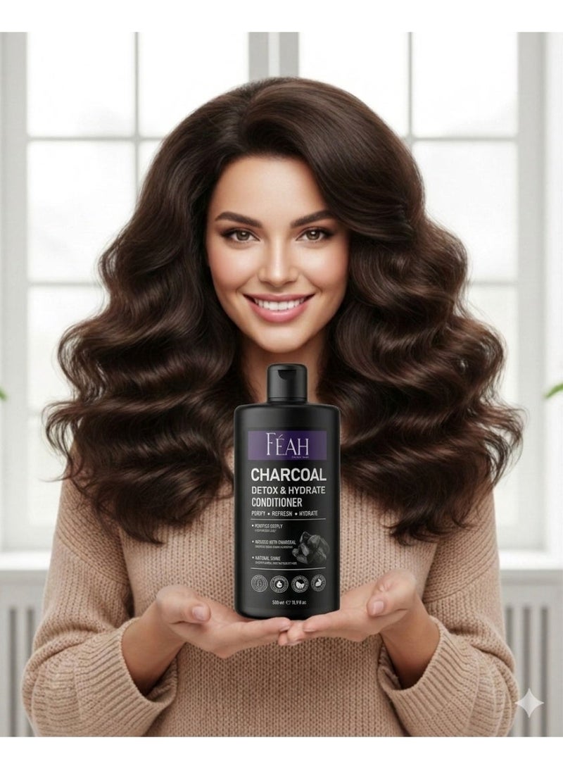 Feah Charcoal Detox & Hydrate Conditioner 500ML - Deep Nourishing & Revitalizing Hair Care - Image 5