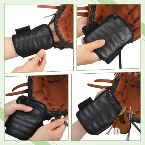 Soulchen Baseball Wrist Guard with Strap Leather Protective Shield for Right and Left Hand Catchers Mitt for Adult Baseball Accessory Supplies - Image 4