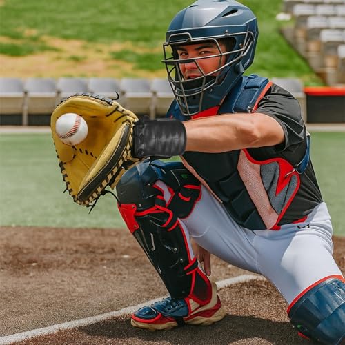 Soulchen Baseball Wrist Guard with Strap Leather Protective Shield for Right and Left Hand Catchers Mitt for Adult Baseball Accessory Supplies - Image 5