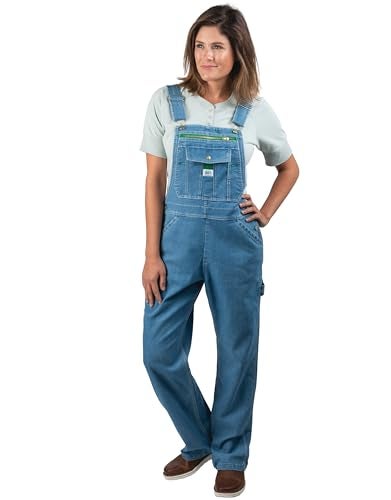 Liberty Womens Washed Denim Bib Overalls, Light Stone Washed, 2X-Large - Image 1