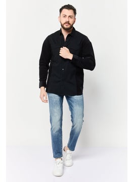 Selected Homme Men Regular Fit Solid Long Sleeve Casual Shirt, Black  - Image 2