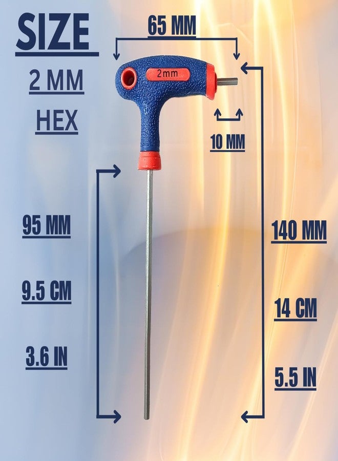 BYTE FORGE 2mm T-Handle Hex Key (2-Way Design) – Extra Long Allen Key for Deep Bolts – Industrial Grade Cr-V Steel - Image 2