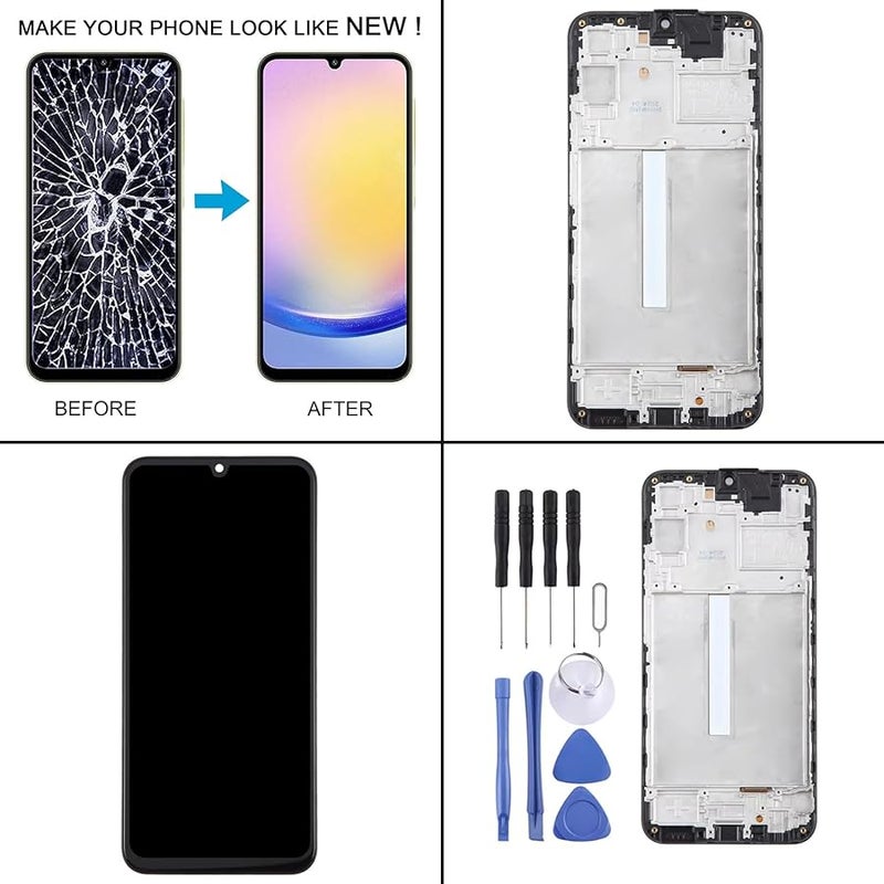 Samsung Galaxy A25 LCD Screen Touch Digitizer Full Assembly Frame Replacement - Image 3