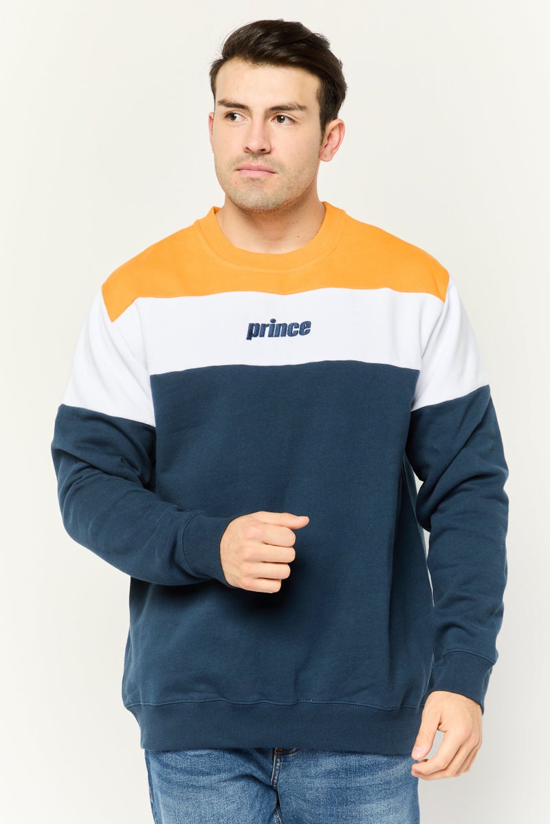 Prince Men Crew Neck Color Block Long Sleeves Sweatshirt, Multicolor - Image 1