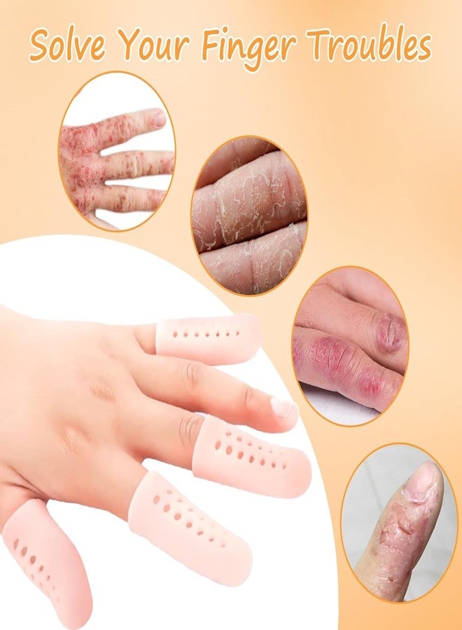 Rneswi 50pcs Finger Protectors, Gel Finger Protectors, Fingertip Protection, Breathable Finger Sleeves, Finger Caps Gloves, Wound and Finger Crack Protective Gloves - Image 5