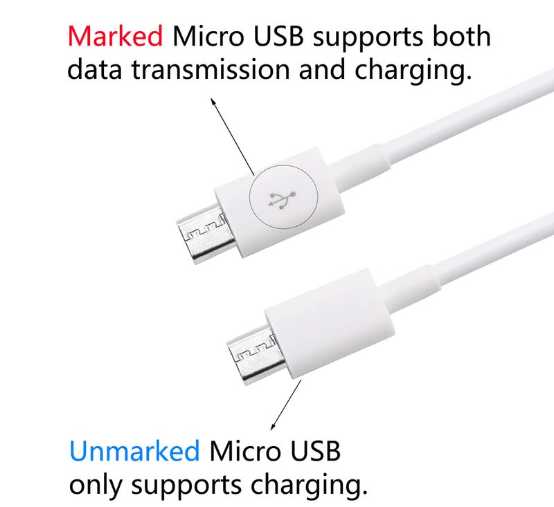 CERRXIAN 3Ft USB 2.0 Type A Male to 2 Micro USB Male Splitter Y Data Charge Connector Adapter Cable (White) - Image 2