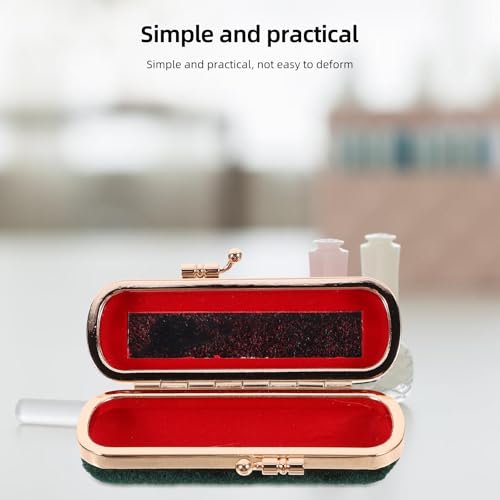 Cabilock Vintage Lipstick Box with Mirror Elegant Makeup Holder for Lipstick Lip Balm & Essential Oils Compact Travel Cosmetic Case - Image 4
