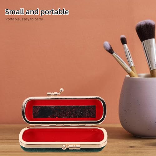 Cabilock Vintage Lipstick Box with Mirror Elegant Makeup Holder for Lipstick Lip Balm & Essential Oils Compact Travel Cosmetic Case - Image 2