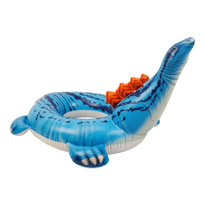 HOHQB Lifelike Dinosaur Pool Floats Kid Pool Float Swimming Ring Tube Water for Kids Blue Stegosaurus Pool Ring - Image 3