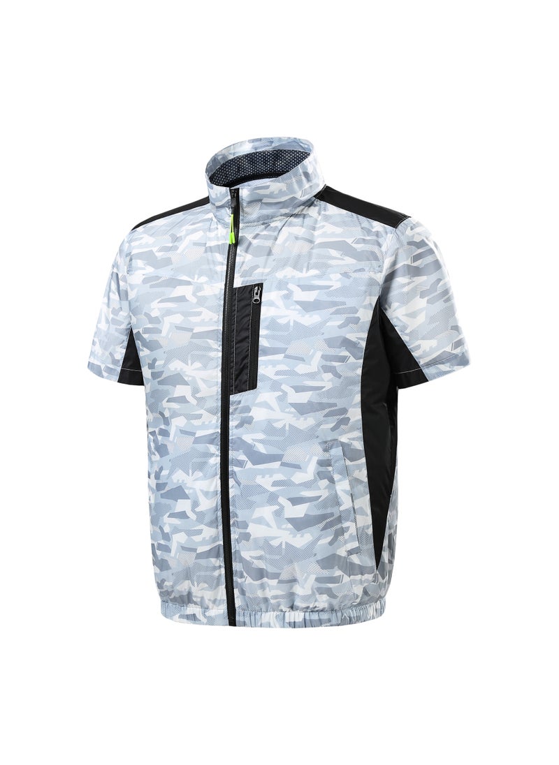 Cross-border Anti-summer Fan Clothing Air Conditioning Clothing Intelligent Cooling Refrigeration Clothing Mens and Womens Labor Protection Welding Short-sleeved Jacket M28 camouflage [single clothes without accessories]] 