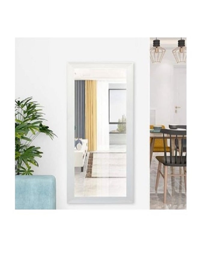 Decorhills DECORHILLS 84X194CM Strong Full Length Dressing Mirror Large Rectangle for Bedroom Living Room Mirrors Wall-Mounted Mirror, Pvc Thick Frame, (White)  - Image 1