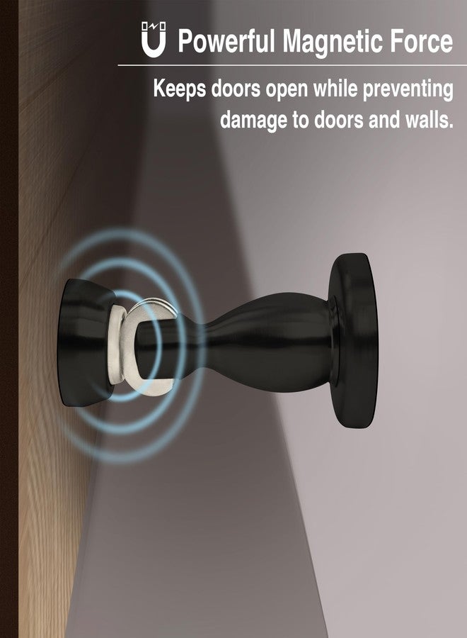 Ruboxa Door Stopper for Main Door/4 Inch Door Magnet Stopper/360 Degree Magnet Doors Catcher - Pack of 1 (Black) - Image 2