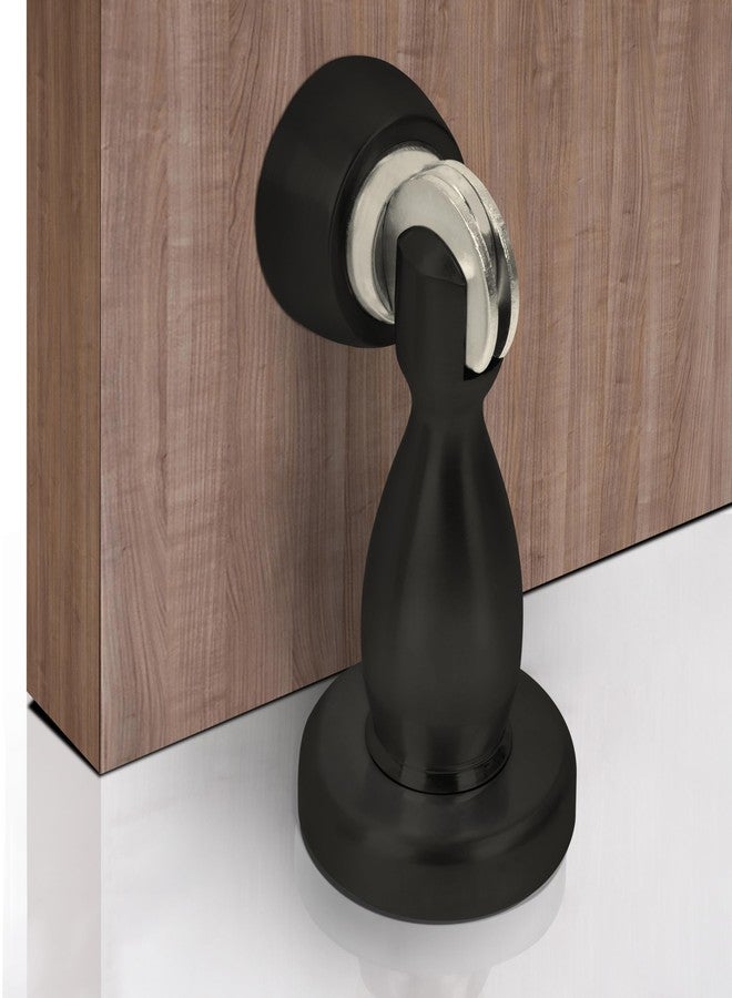 Ruboxa Door Stopper for Main Door/4 Inch Door Magnet Stopper/360 Degree Magnet Doors Catcher - Pack of 1 (Black) - Image 1