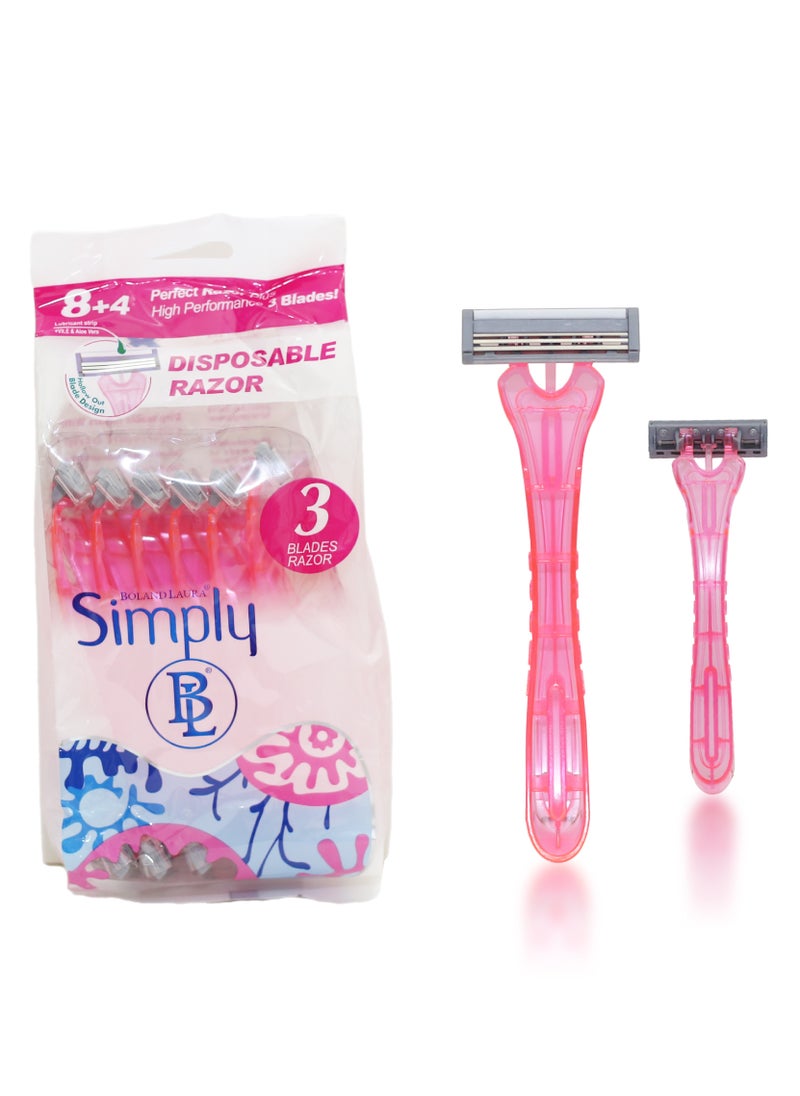 Simply  3-Blade Razor, 12 Pieces - pzsku/ZA6C13FA628C9D13DDFAFZ/45/_/1702193091/e7dc4226-c106-45e0-9120-d233db098140