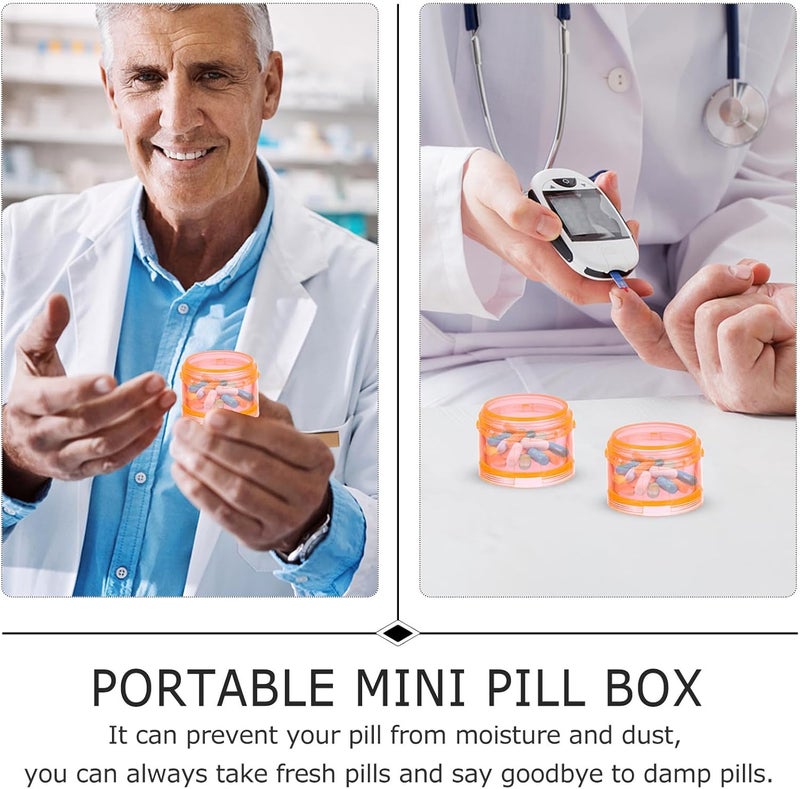 Baluue Weekly Portable Mini Sealed Pill Organizer Container, 7-Day Travel Medicine Storage Case, Detachable Orange Compact Weekly Organizer for Tablets and Supplements - Image 3