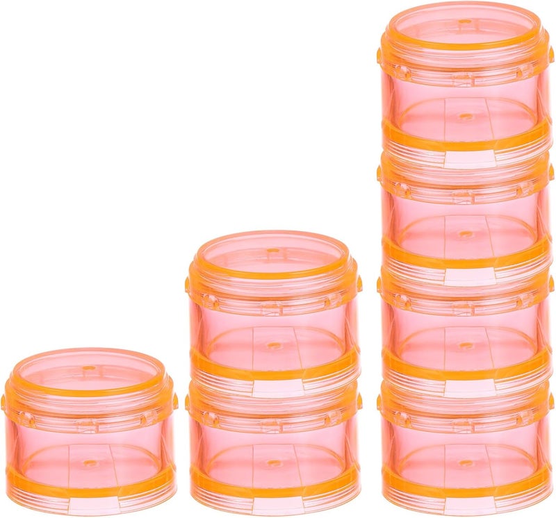 Baluue Weekly Portable Mini Sealed Pill Organizer Container, 7-Day Travel Medicine Storage Case, Detachable Orange Compact Weekly Organizer for Tablets and Supplements - Image 1