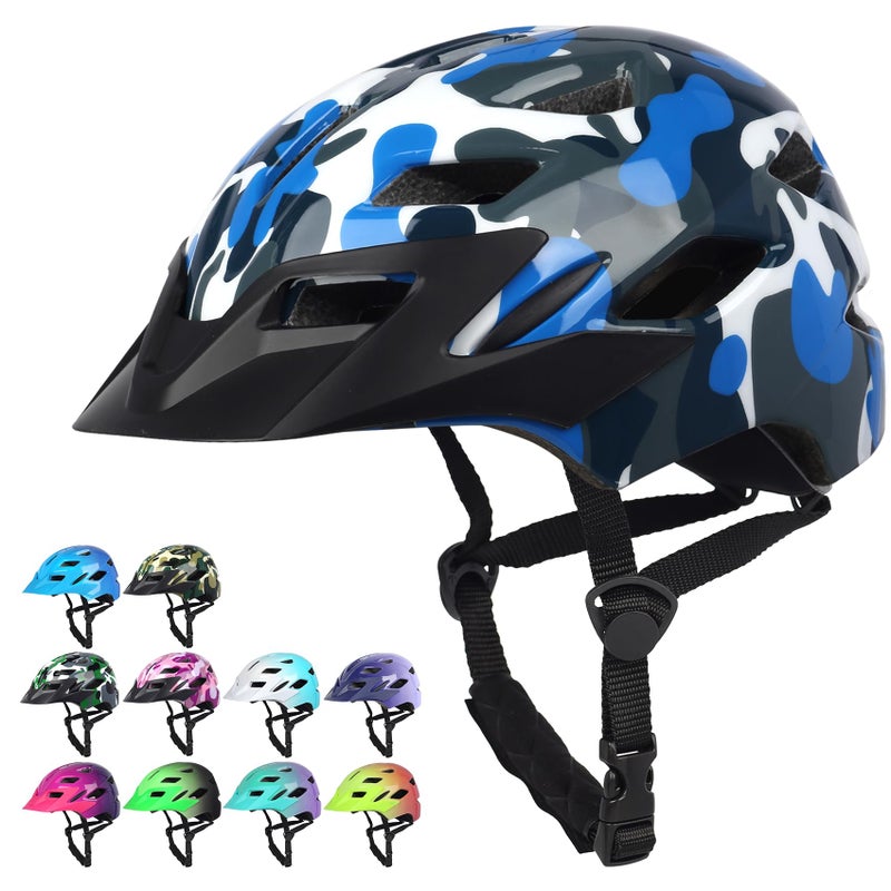 Bavilk Kids Bike Helmet,Bavilk Kids Boys Girls Bike Helmets with LED Light Detachable Visor Children Youth Teen Multi-Sport for Skating Cycling Scooter Skateboard Adjustable & Lightweight 19.7"-22.4" - Image 1
