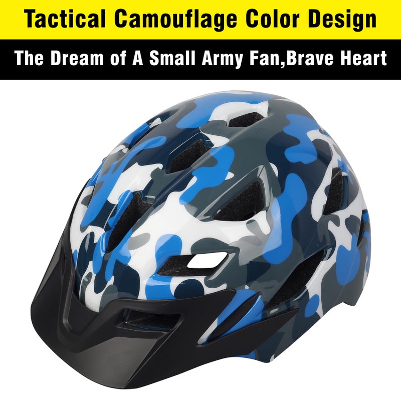 Bavilk Kids Bike Helmet,Bavilk Kids Boys Girls Bike Helmets with LED Light Detachable Visor Children Youth Teen Multi-Sport for Skating Cycling Scooter Skateboard Adjustable & Lightweight 19.7"-22.4" - Image 5