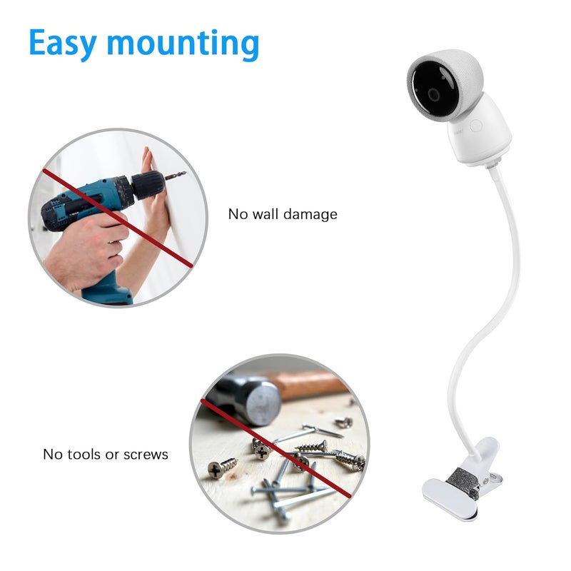 Koroao Clip Mount for Arenti Baby Monitor Without Tools or Wall Damage White - Image 5