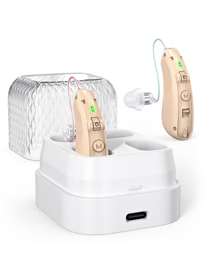 Chixing Hearing Aids Rechargeable with Noise Cancelling Invisible, Rechargeable Hearing Aid for Hearing Loss with Charging Case - Image 1