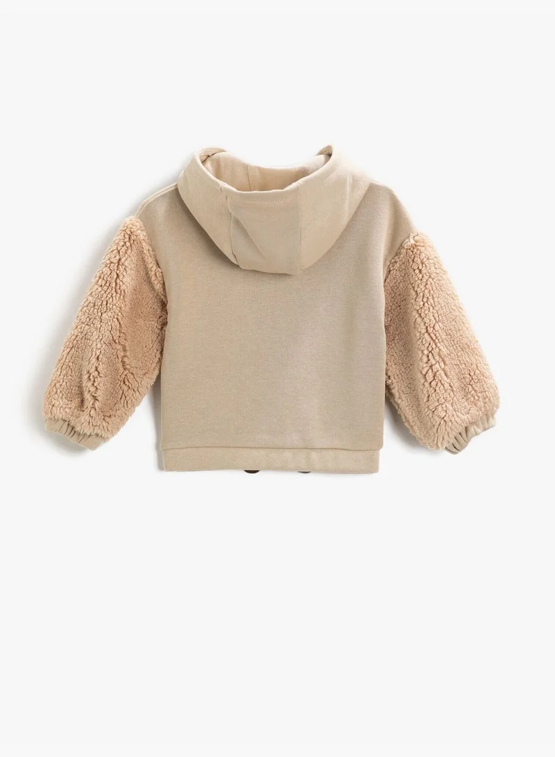 كوتون Hoodie Printed Plush Leg Sweatshirt Cotton