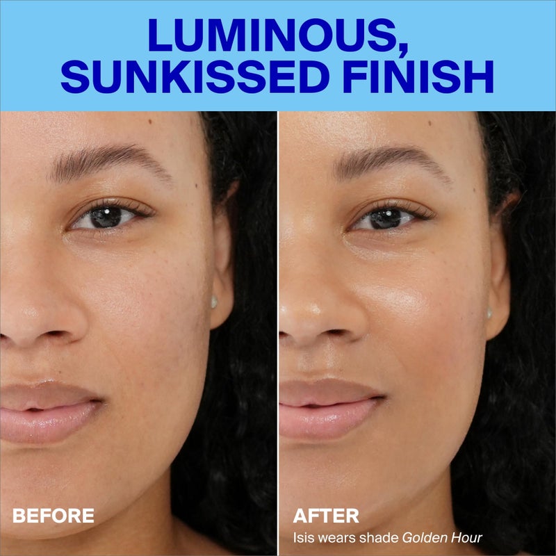 Supergoop! سوبرغوب! غلوسكرين SPF 40، ساعة ذهبية (توهج برونزي) - 0.68 أونصة سائلة - برايمر متلألئ + واقي شمس ملون واسع الطيف - يساعد في تصفية الضوء الأزرق - ترطيب - حمض الهيالورونيك وفيتامين B5 - Image 4