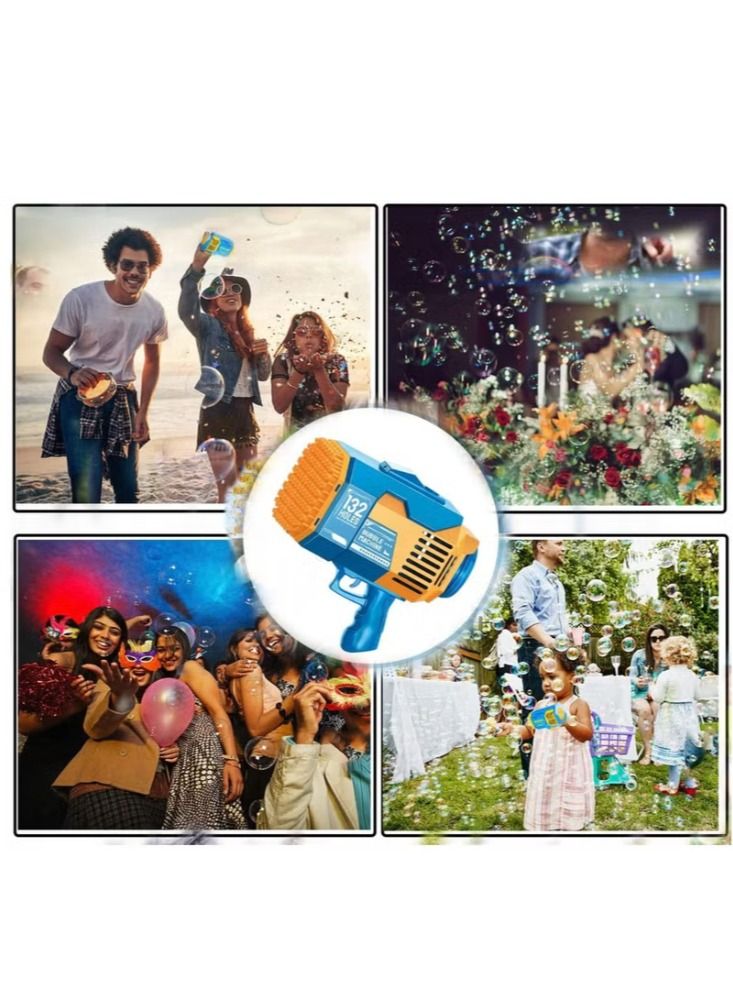 Dreamzon Automatic Bubble Gun 132 Holes with LED Lights Gatling Soap Bubble Gun for Young Adults for Outdoor Party - Image 2