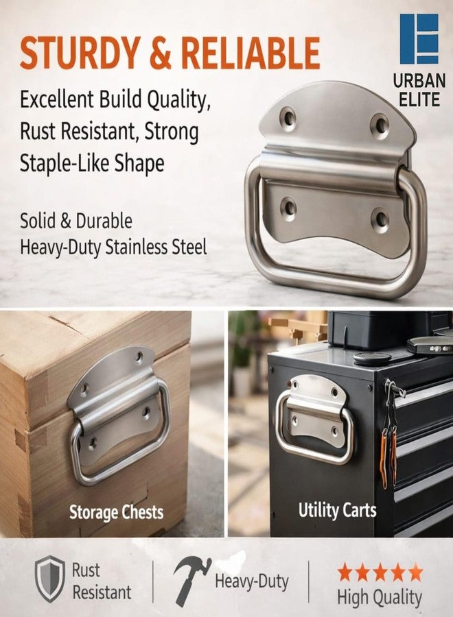 Urban Elite 3 Inch 304SS Stainless Steel Cabinet Pull Handles (Chrome) - Heavy Duty Drawer Handles for Wardrobe, Kitchen, Door, Bed Storage Box - Rustproof Furniture Handle Set - 4 Pieces - Image 5