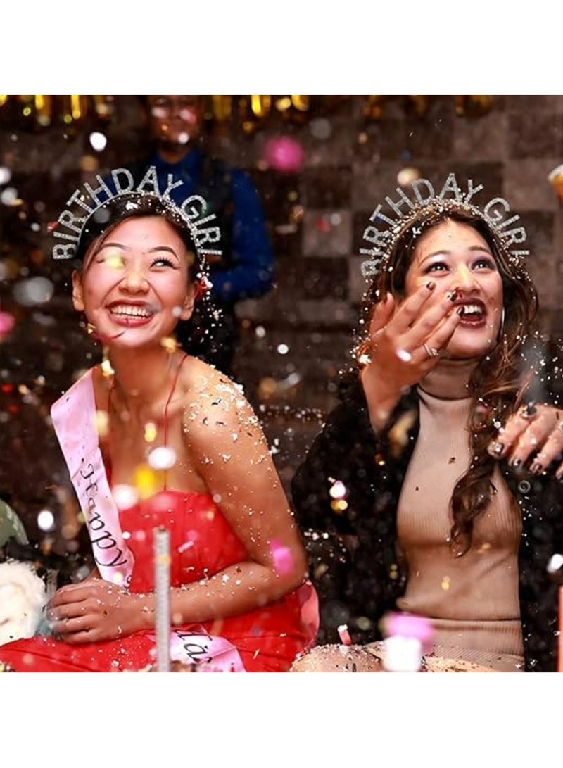 AROAQ Birthday Girl Headband Birthday Tiara Crown Gold - Image 4