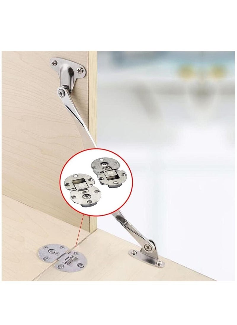 Y&D - Folding Table Hinge 1/4'' 90 Degree Flip Top Drop Front Desk Drawer Adjustable Concealed for Cupboard Cabinet Furniture Doors Hardware Hinges - Image 1