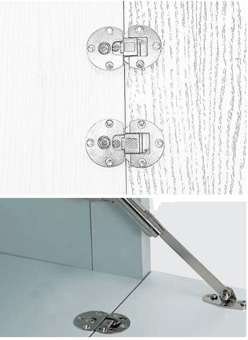 Y&D - Folding Table Hinge 1/4'' 90 Degree Flip Top Drop Front Desk Drawer Adjustable Concealed for Cupboard Cabinet Furniture Doors Hardware Hinges - Image 1