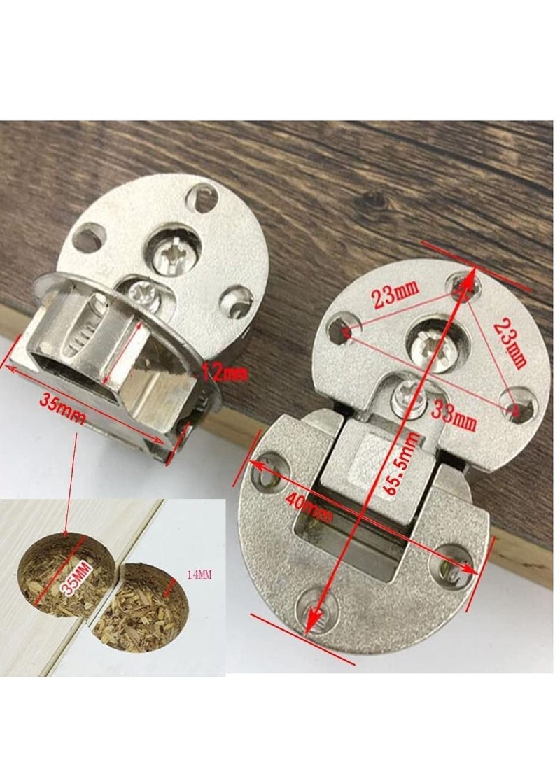 Y&D - Folding Table Hinge 1/4'' 90 Degree Flip Top Drop Front Desk Drawer Adjustable Concealed for Cupboard Cabinet Furniture Doors Hardware Hinges - Image 1