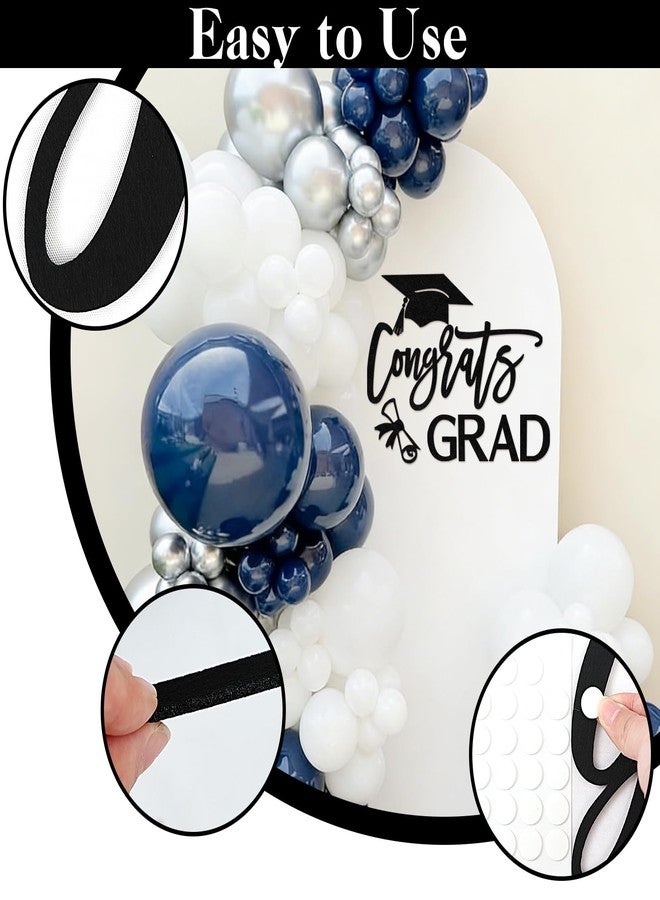 MASTRON Congrats Grad Sign for Backdrop - Felt Congrats Grad with Graduation Cap & Diploma Decal Sign for 2026 Grad Party Balloon Arch Backdrop Decorations Photo Props (Glitter Gold) - Image 5