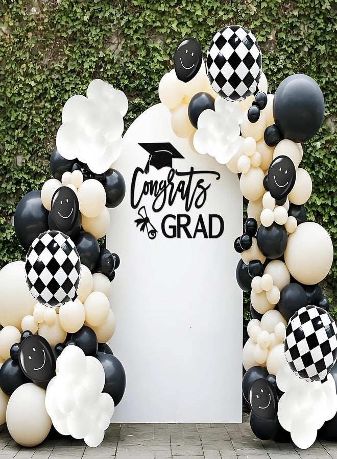 MASTRON Congrats Grad Sign for Backdrop - Felt Congrats Grad with Graduation Cap & Diploma Decal Sign for 2026 Grad Party Balloon Arch Backdrop Decorations Photo Props (Glitter Gold) - Image 3