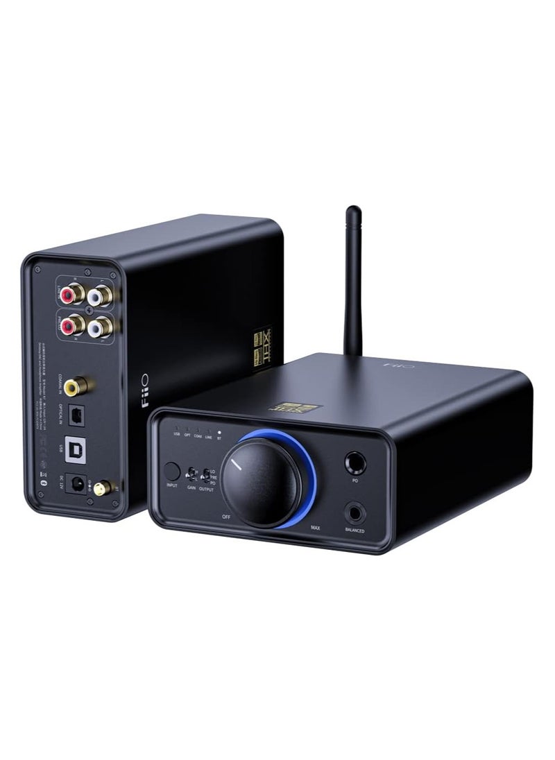 FiiO - FiiO K7BT Balanced HiFi DAC Bluetooth Headphone Amplifier AK4493S*2, XMOS XU208 PCM384kHz DSD256,USB/Optical/Coaxial/RCA Inputs, 6.35mm/4.4mm Output(US Plug) - Image 1