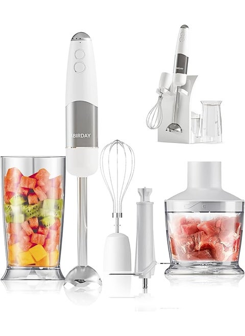 Hand Blender Integrated Storage Stand 800W Multi Purpose Stainless Steel Stick Immersion Blender 6 Speed And Turbo Mode Hand Mixer 700Ml Mixing Beaker 500Ml Food Processor Whisk
