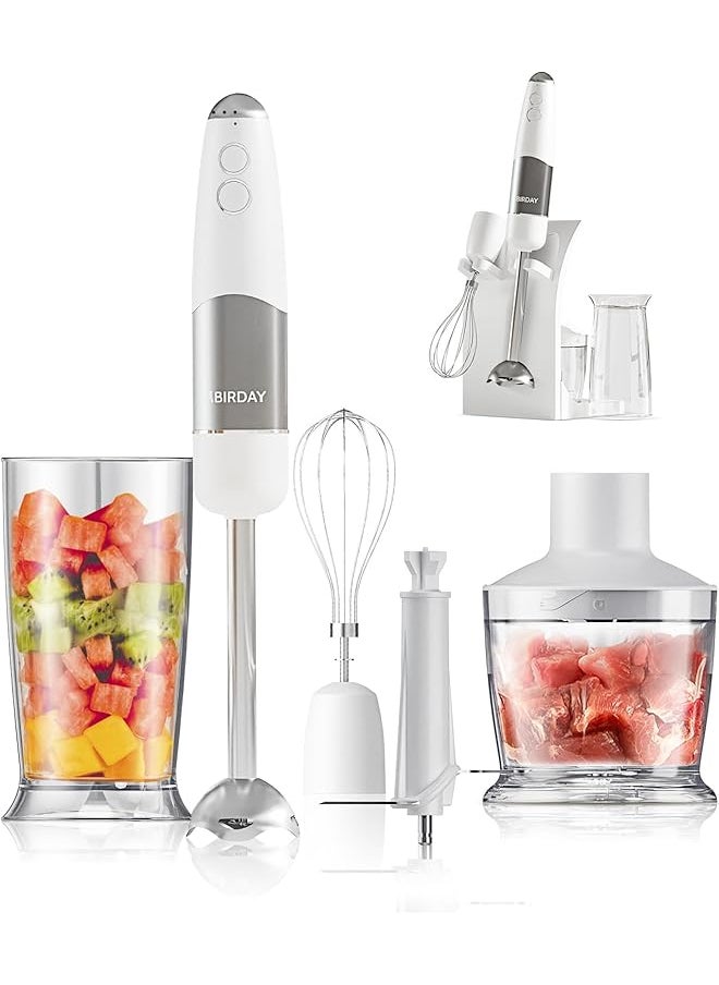 Hand Blender Integrated Storage Stand 800W Multi Purpose Stainless Steel Stick Immersion Blender 6 Speed And Turbo Mode Hand Mixer 700Ml Mixing Beaker 500Ml Food Processor Whisk