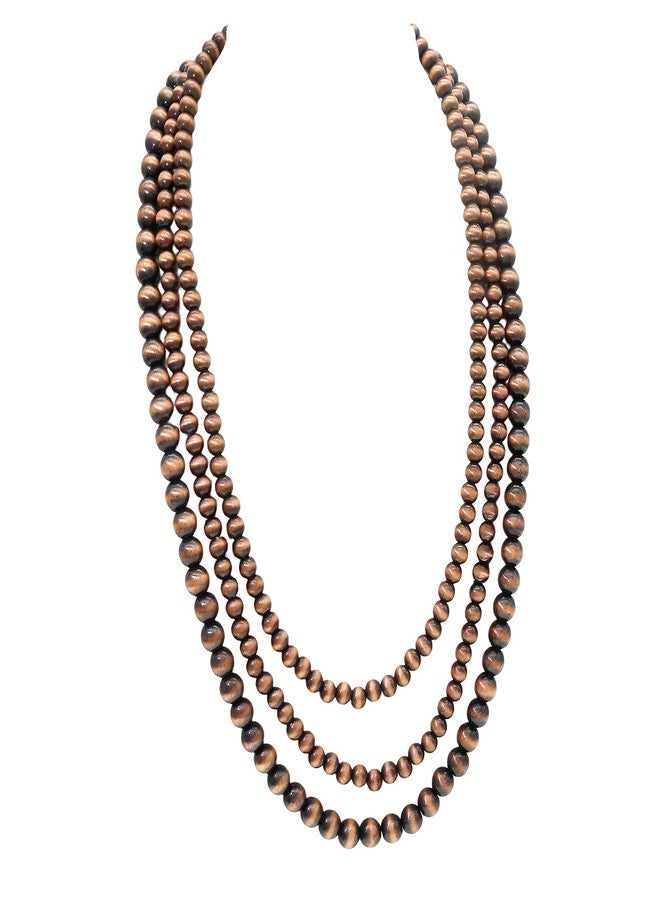 We We Western Navajo Pearl Necklace for Women Multi Layer Pearls Turquoise Beaded Boho Chic Statement Necklaces Southwestern Navajo jewelry (western neckalce) - Image 3