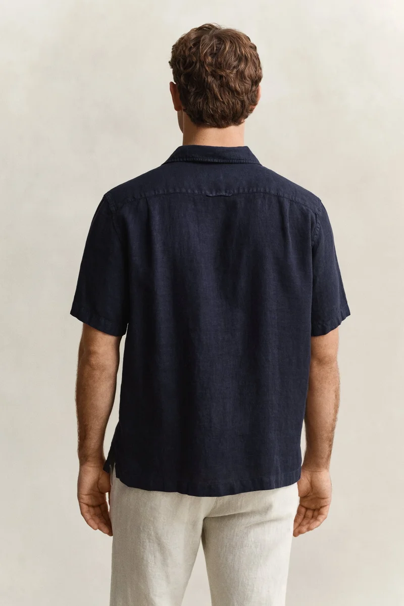 GANT  Regular Gmnt Dyed Linen Short SleeveCamp Shirt for Men | Best Price UAE