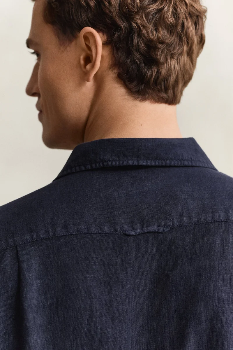 GANT  Regular Gmnt Dyed Linen Short SleeveCamp Shirt for Men | Best Price UAE