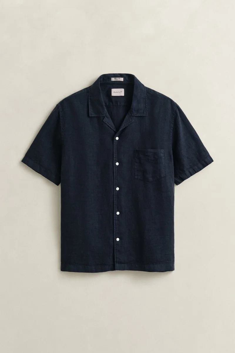 GANT  Regular Gmnt Dyed Linen Short SleeveCamp Shirt for Men | Best Price UAE