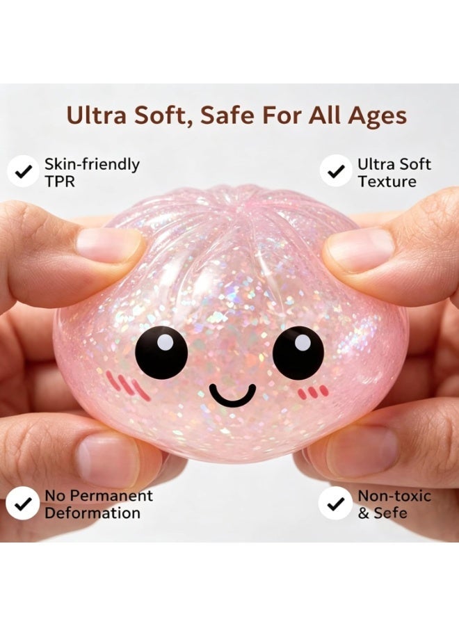 Meetion 1pc Random Glitter Dumpling Squishies Mystery Box Squeeze Toy, Squishy Dumpling Fidget Toys for Adults, Stress Relief Sensory Toy - Image 2