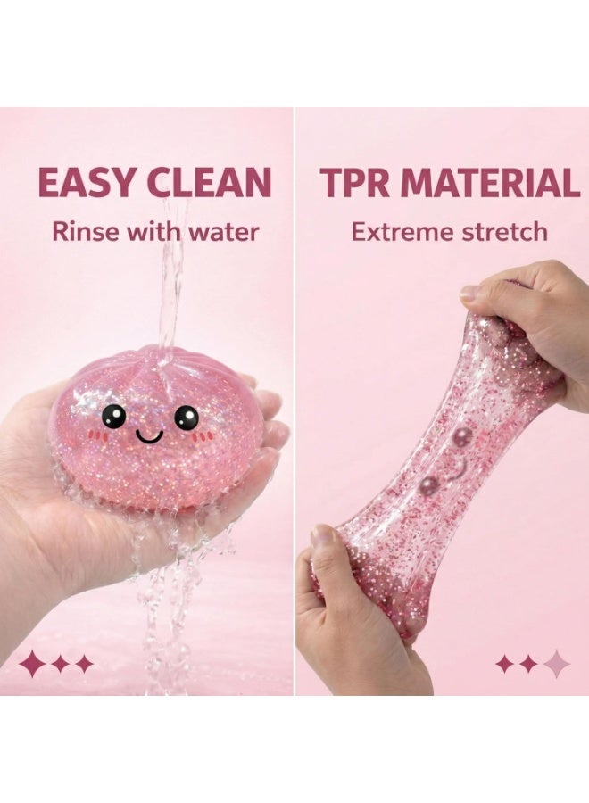Meetion 1pc Random Glitter Dumpling Squishies Mystery Box Squeeze Toy, Squishy Dumpling Fidget Toys for Adults, Stress Relief Sensory Toy - Image 4