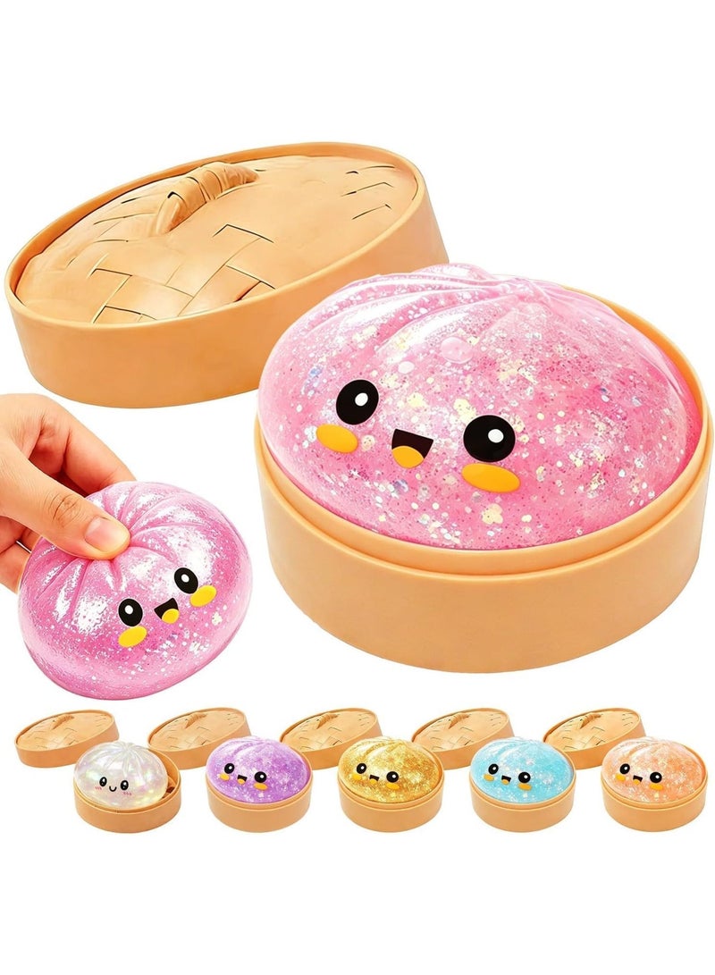 Meetion 1pc Random Glitter Dumpling Squishies Mystery Box Squeeze Toy, Squishy Dumpling Fidget Toys for Adults, Stress Relief Sensory Toy - Image 1
