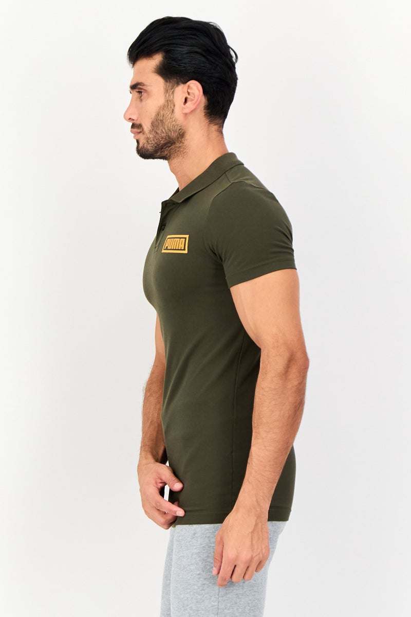 PUMA Men Slim Fit Short Sleeve Outdoor Polo Shirt, Olive - Image 2